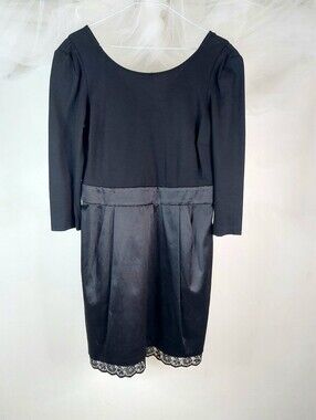 BCBGeneration Black Satin Tulip Skirt Lace Dress 10